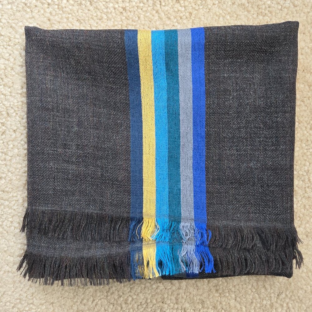 NWOT Ahujasons Wool Lightweight Stripe Scarf